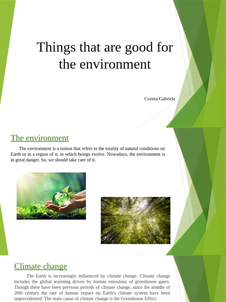 Things That Are Good For The Environment | PDF