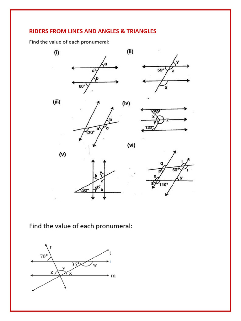 Riders From Lines and Angles &triangles | PDF