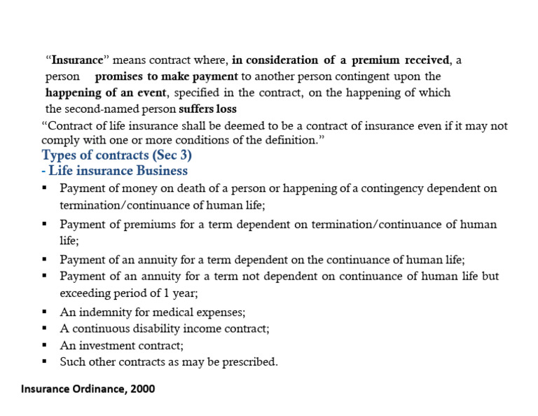 Notes On Insurance Ordinance 2 | PDF