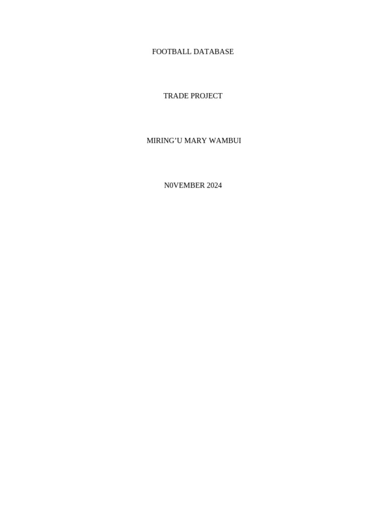 Arsenal Football Database Design | PDF | No Sql | Databases