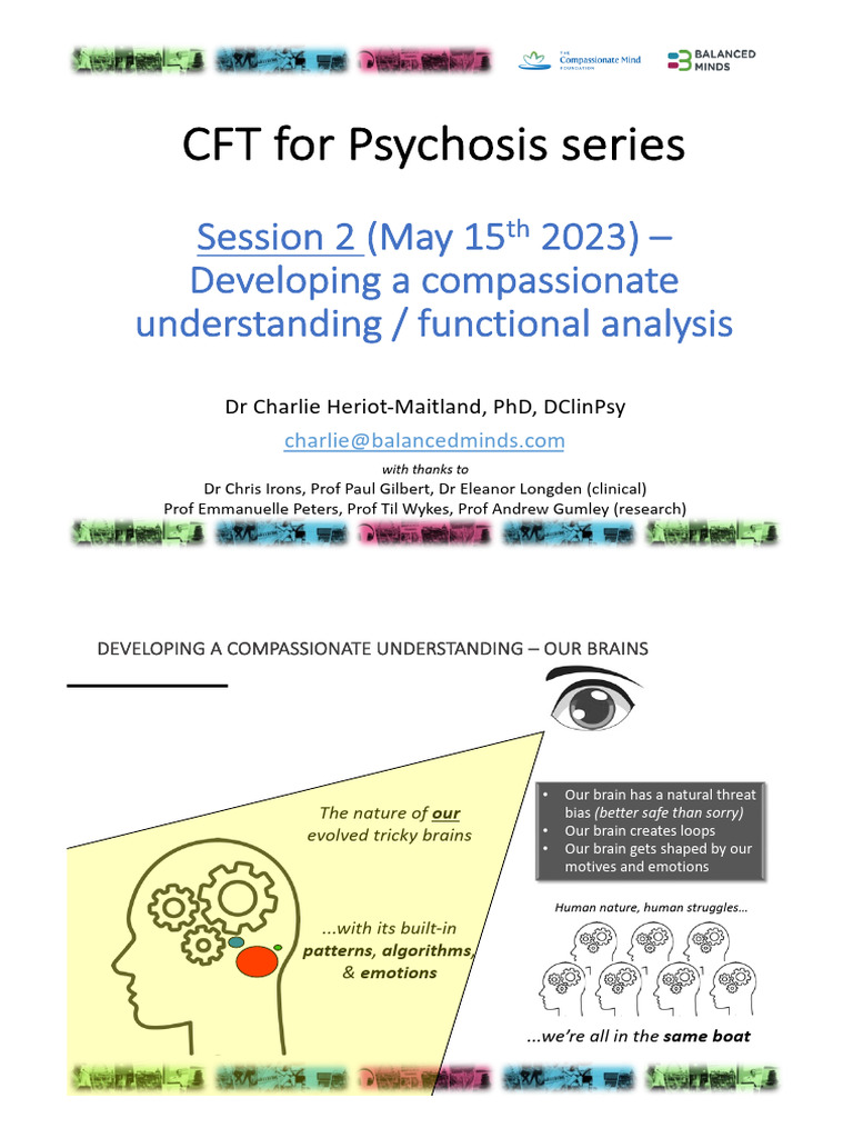 Compassionate Understanding in CFT | PDF | Fear | Psychological Trauma
