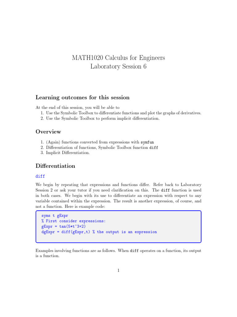 Calculus Lab: Differentiation Techniques | PDF | Derivative | Function ...