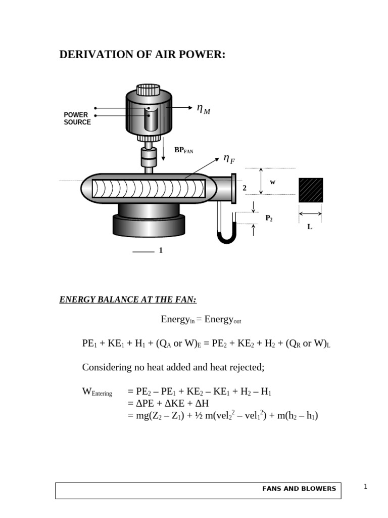 Air Power Calculation in Fans | PDF | Classical Mechanics | Dynamics ...
