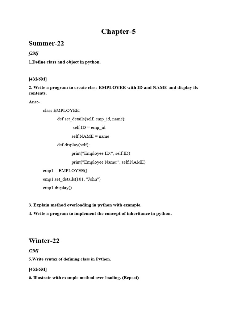 Python Class and Object Concepts Guide | PDF | Method (Computer ...
