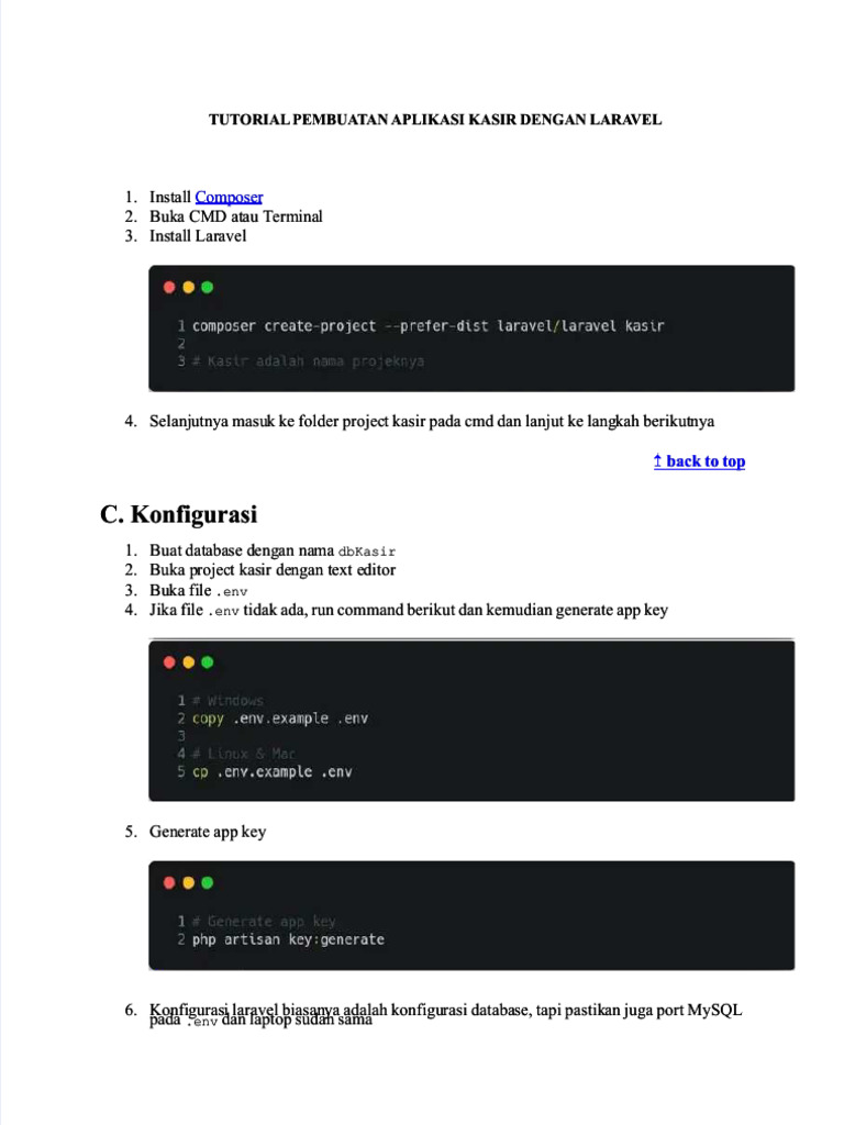 Tutorial Aplikasi Kasir dengan Laravel | PDF