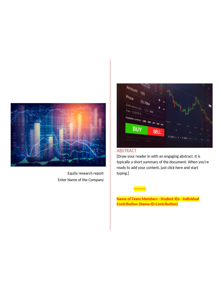 Equity Research Report Template | PDF | Strategic Management | Debt