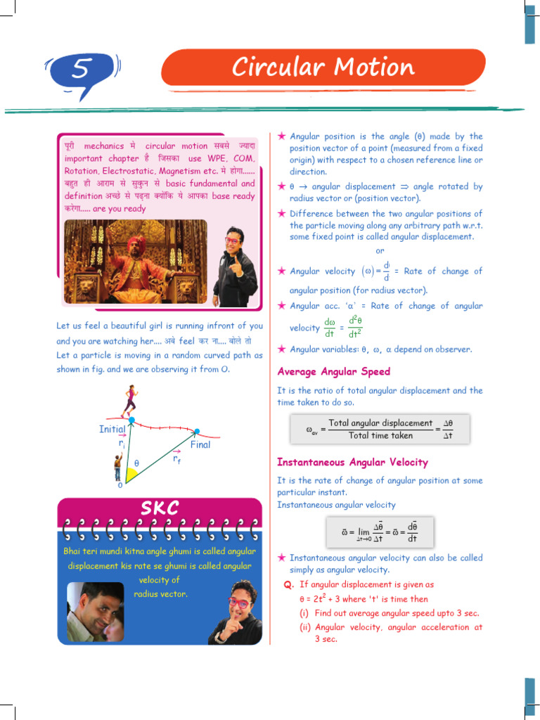 Circular Motion: Angular Displacement & Velocity | PDF | Acceleration ...