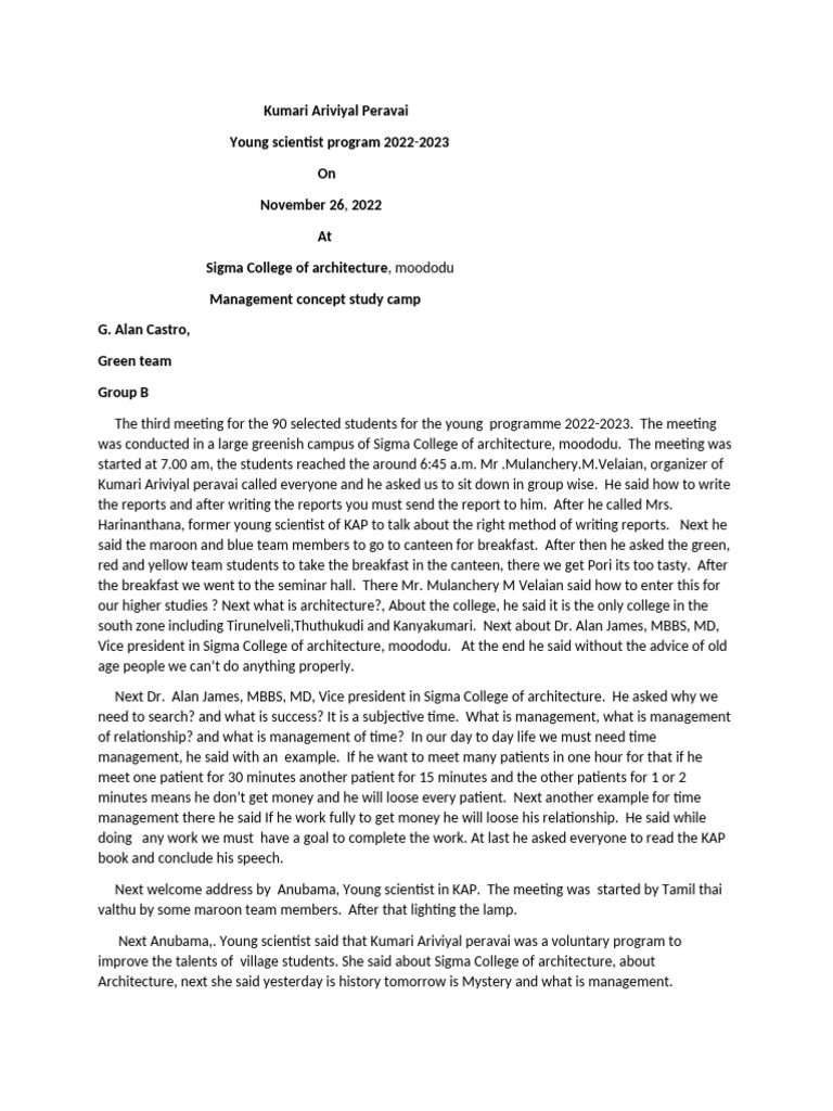 Management Concept Study Camp-1 | PDF