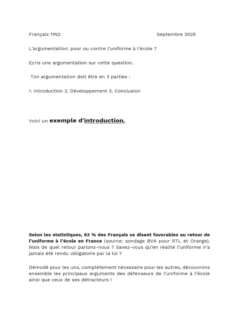 Uniforme scolaire : pour ou contre ? | PDF | Uniformes | Mode