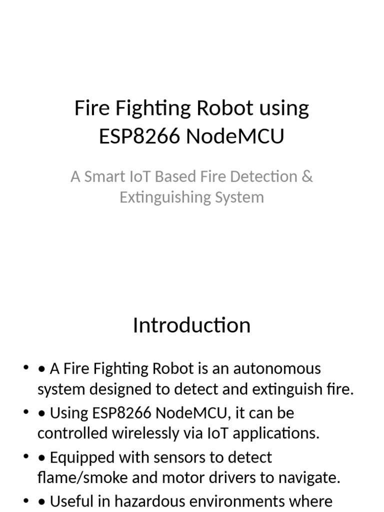 IoT Fire Fighting Robot with ESP8266 | PDF