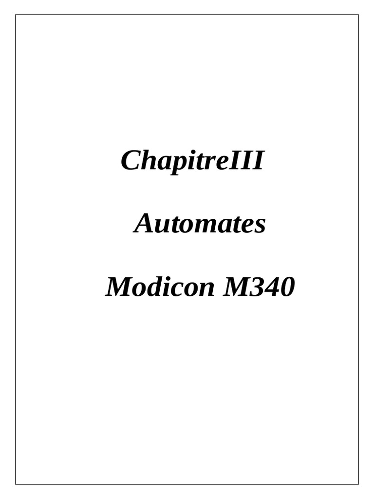 Configurations Automates Modicon M340 | PDF | Entrée/Sortie | Informatique