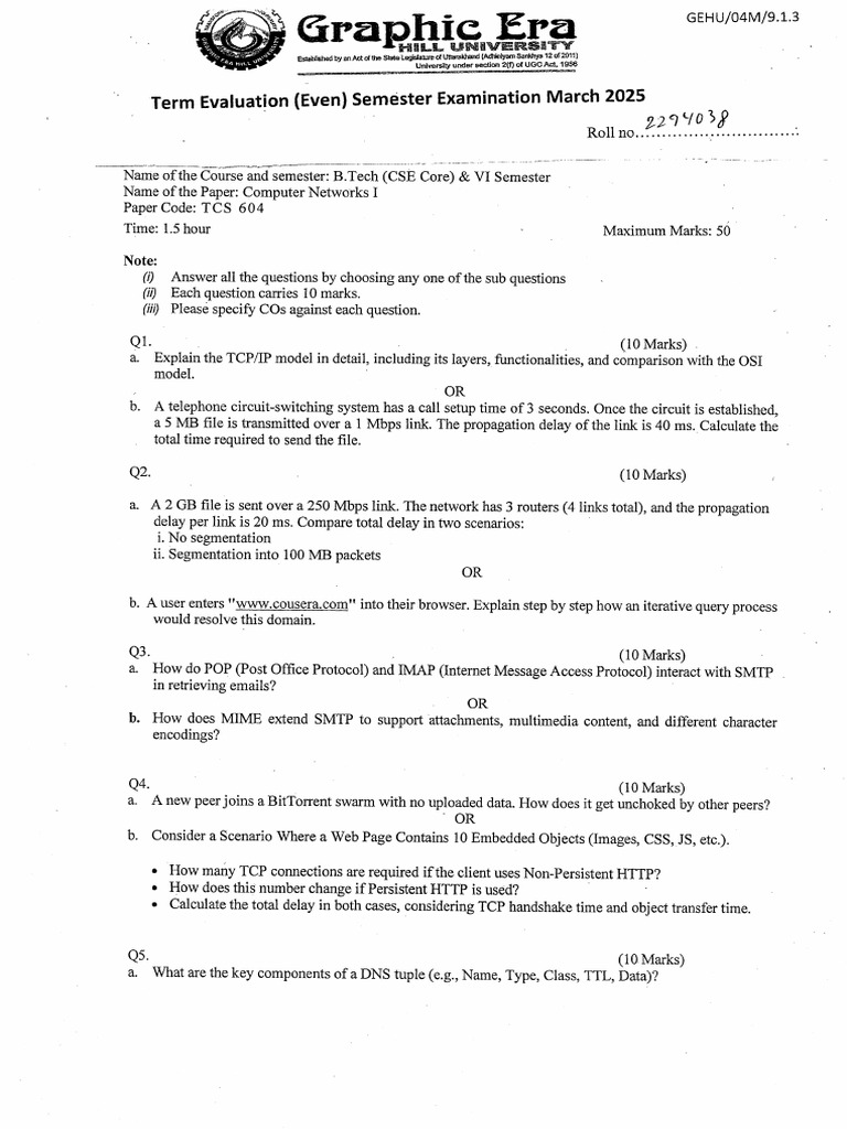 tcs604 Midsem 2025 Mar 24 | PDF