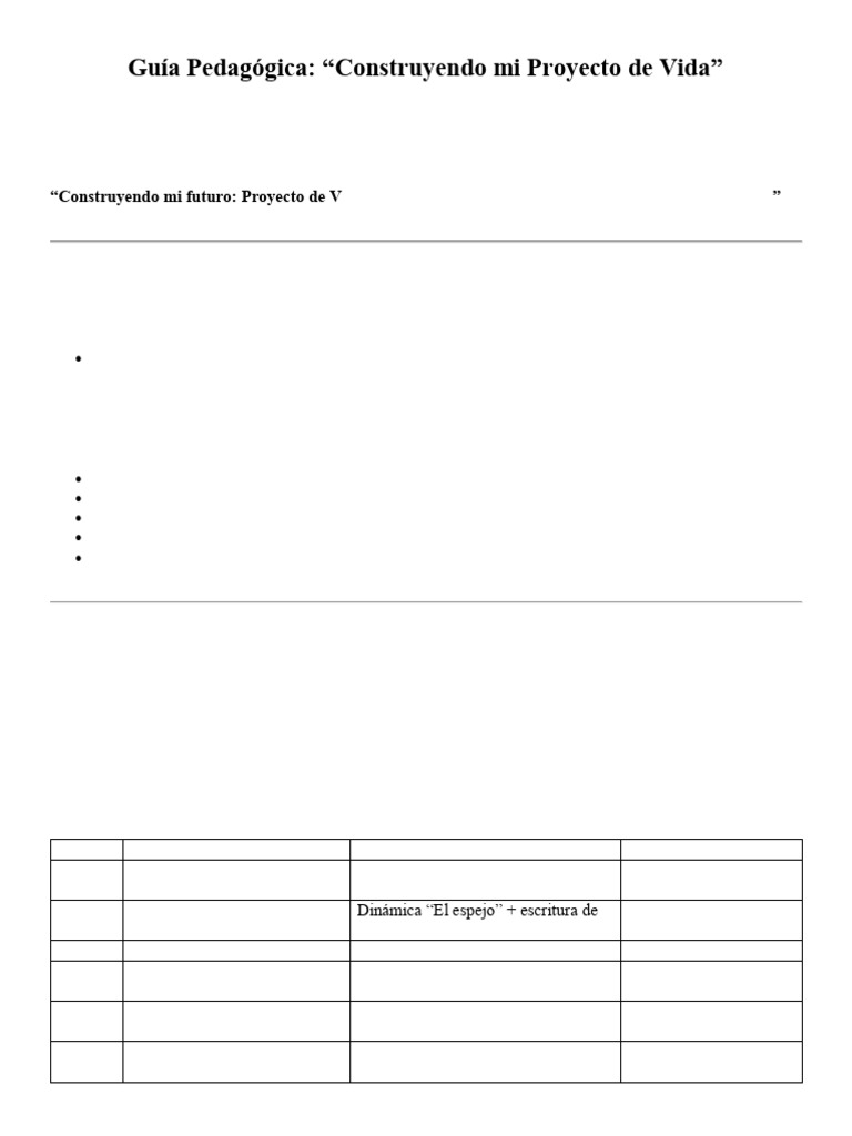 Proyecto de Vida: Guía para Estudiantes | PDF | Planificación | Aprendizaje