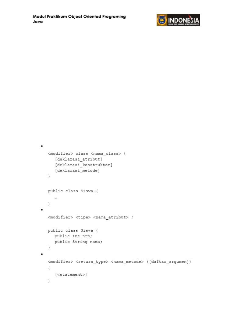 Praktikum Class dan Objek Java | PDF