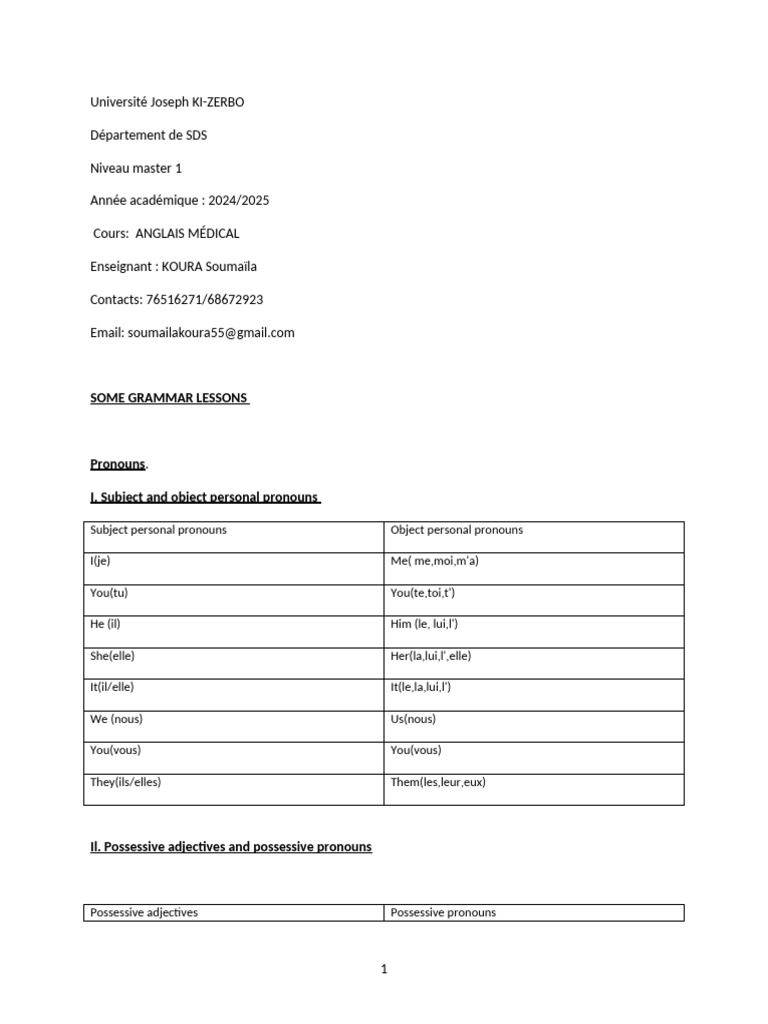 Medical English Grammar Overview | PDF | Neurology | Psychiatry