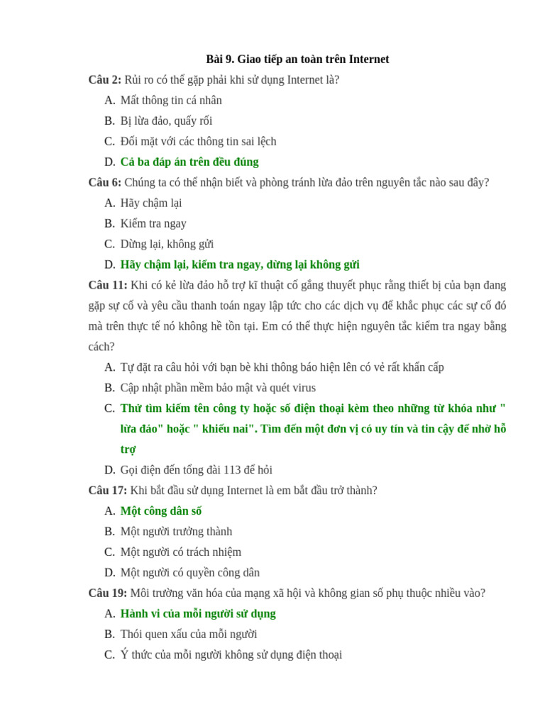 Tin 11 - de cương ôn cuối kỳ 1 24 25 | PDF
