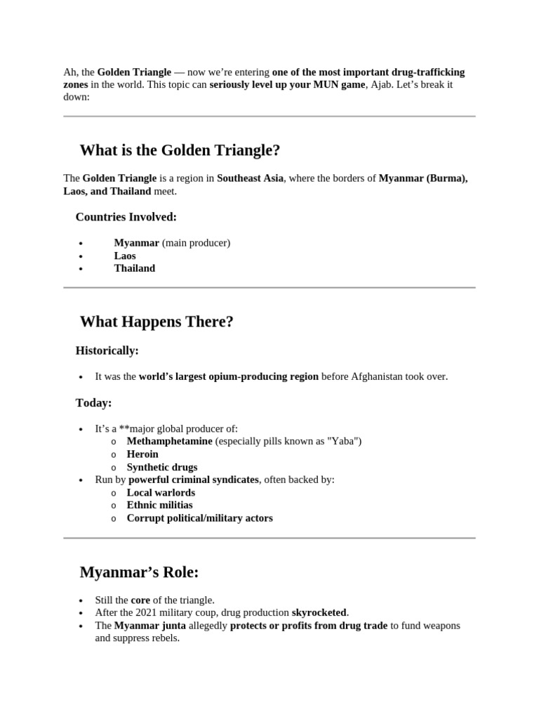 Golden Triangle: Drug Trade Insights | PDF
