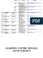 Learning Centres Details - 26.08.2011