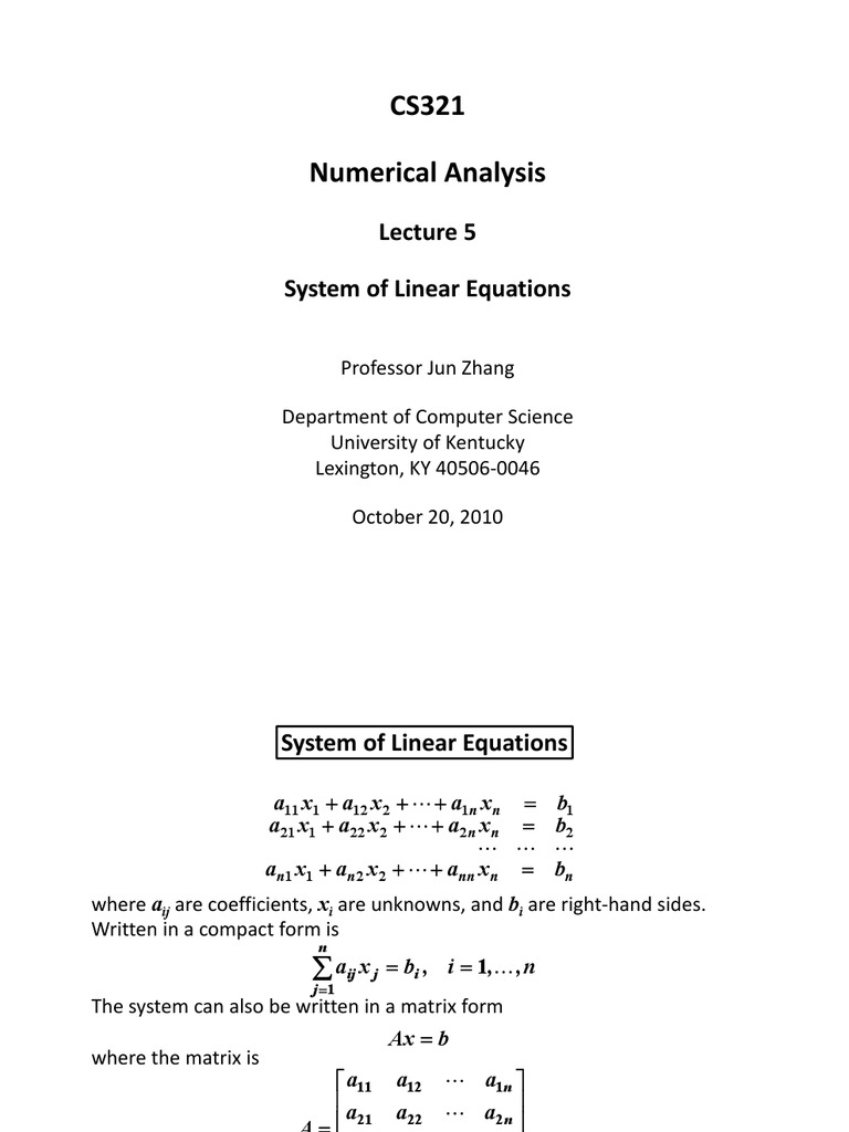 System of of Linear Linear Equations Equatio | PDF | Eigenvalues And ...