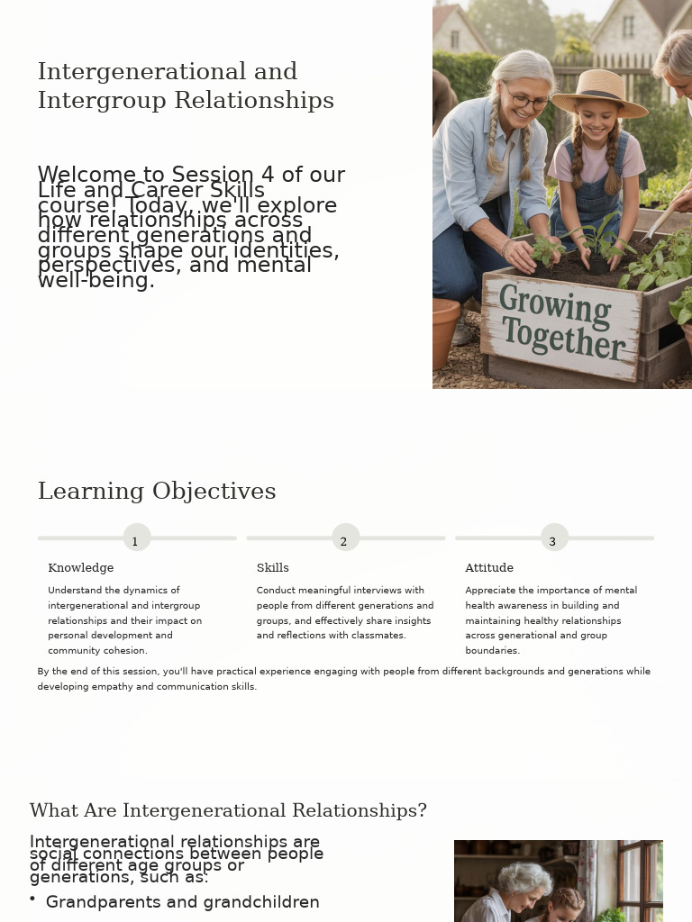 Enhancing Intergenerational Connections | PDF | Mental Health ...