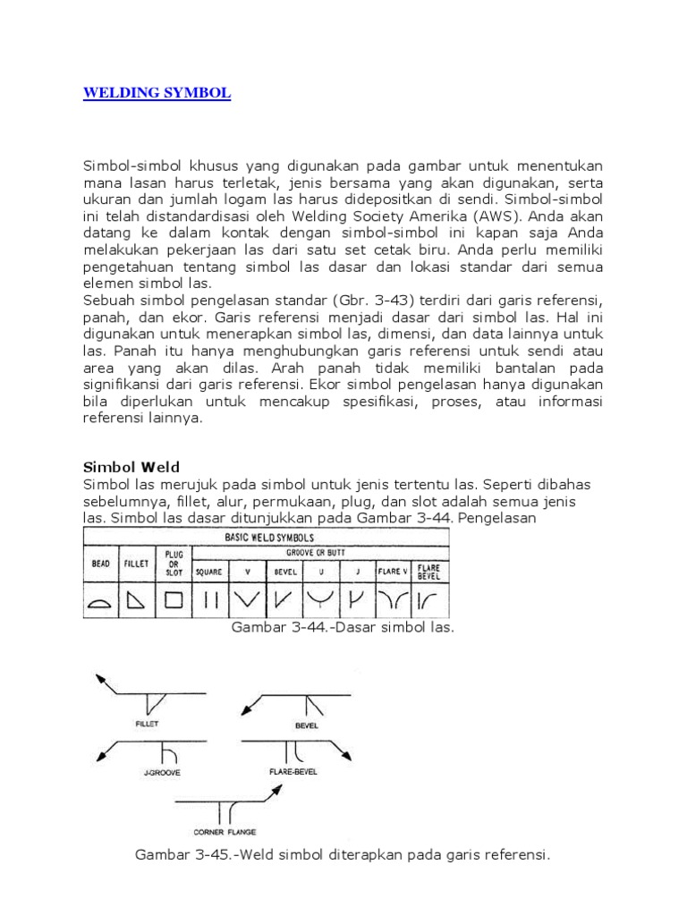 Simbol Pengelasan dan Artinya | PDF | Metode & Bahan Ajar