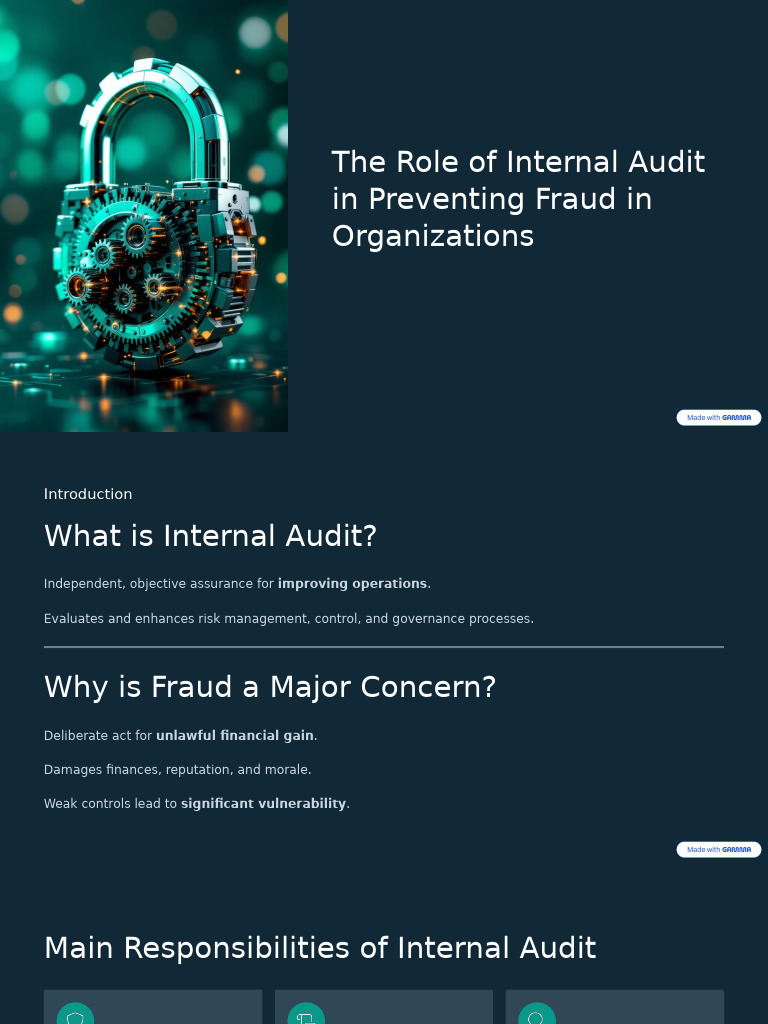 Internal Audit’s Role in Fraud Prevention | PDF | Audit | Internal Audit