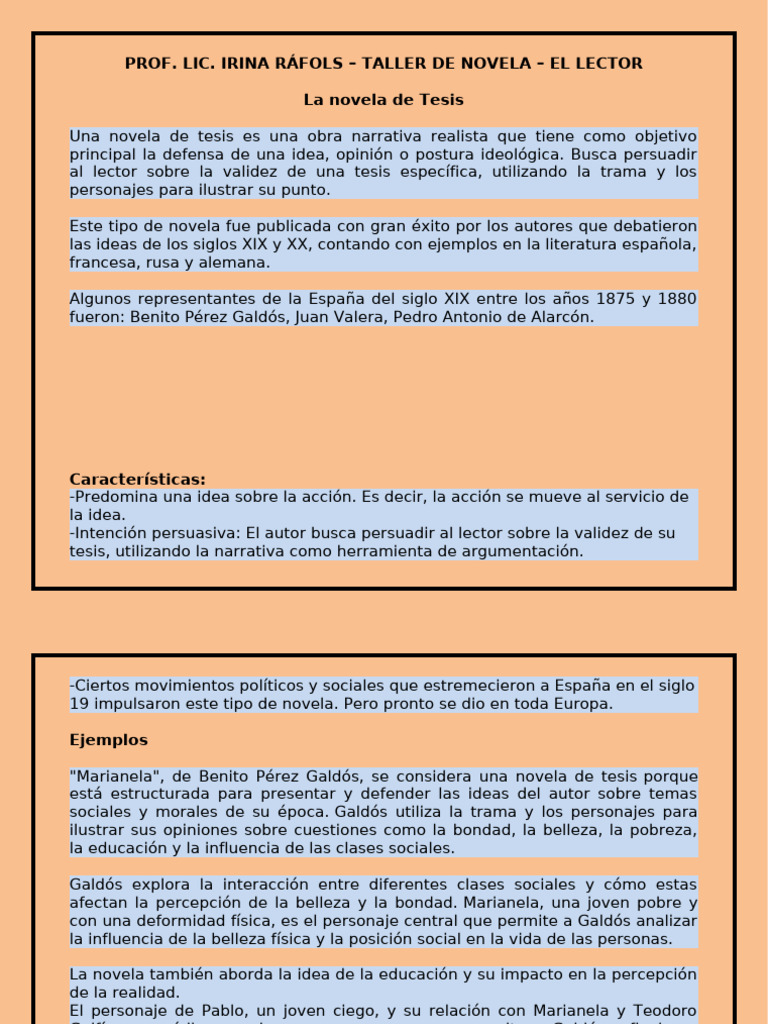 Novela de Tesis: Definición y Ejemplos | PDF | Novelas | Los Miserables