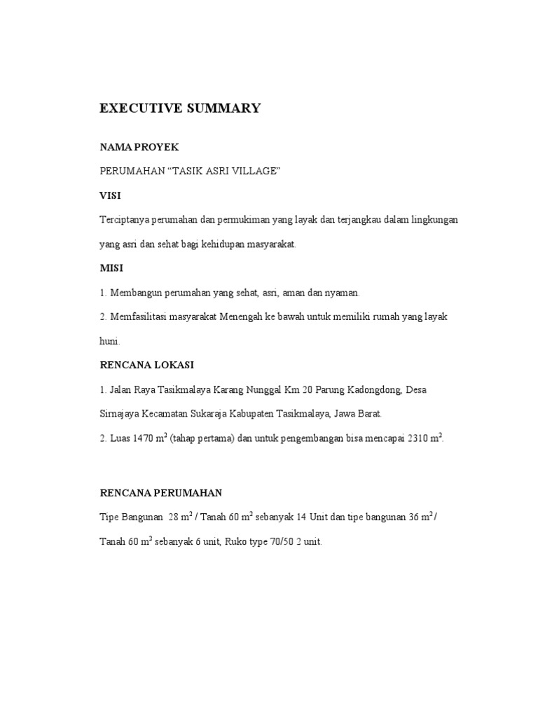 Proposal Investasi Perumahan