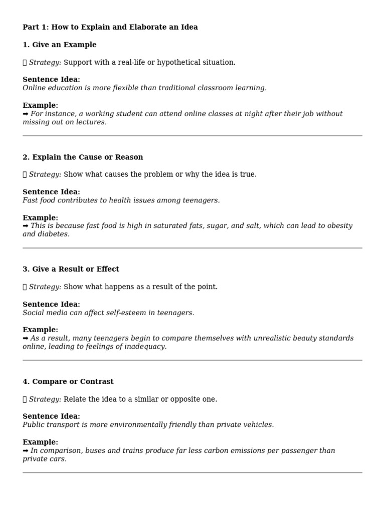Techniques for Elaborating Ideas | PDF | Adolescence | Natural Environment