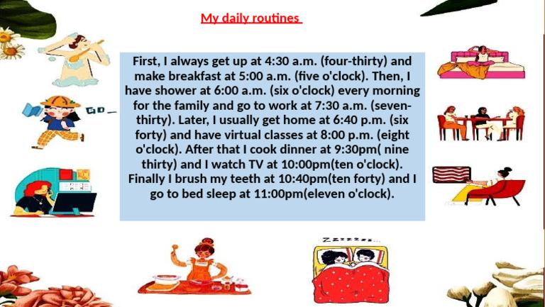 My Daily Routine Schedule | PDF
