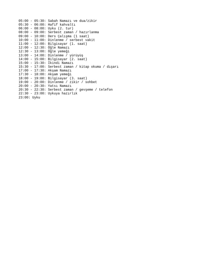 Gunluk Program | PDF