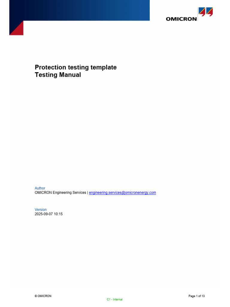 Protection Testing Manual Template | PDF | Relay | Digital Signal