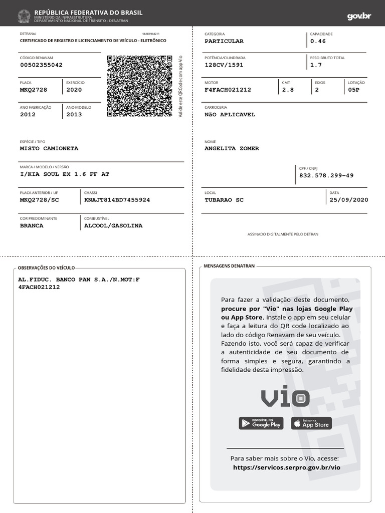 Validação de QR Code com App Vio | PDF | Veículo motorizado | Veículos