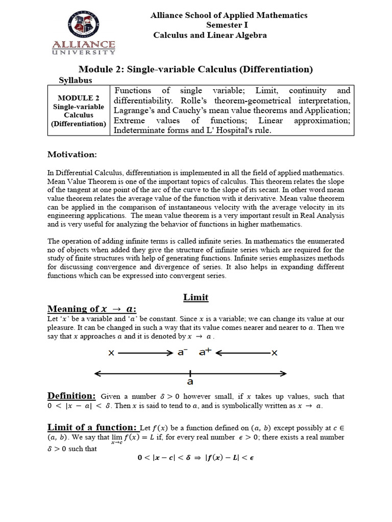 CLA - Module 2-1 | PDF | Derivative | Calculus