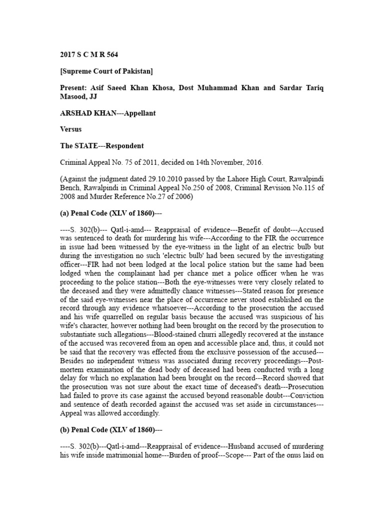 Supreme Court Acquits Husband in Murder Case | PDF | Burden Of Proof ...