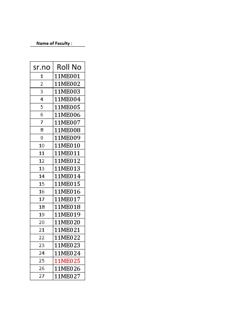 Mechanical Engineering Student List | PDF
