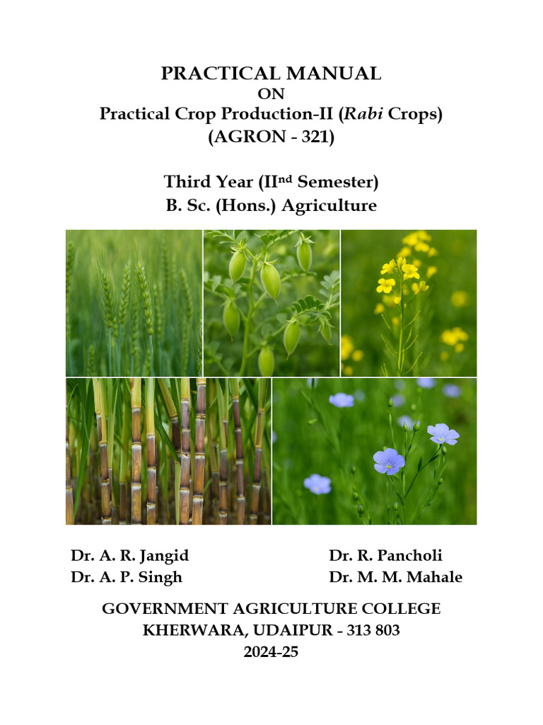 Rabi Crop Production Practical Manual | PDF | Fertilizer | Sowing