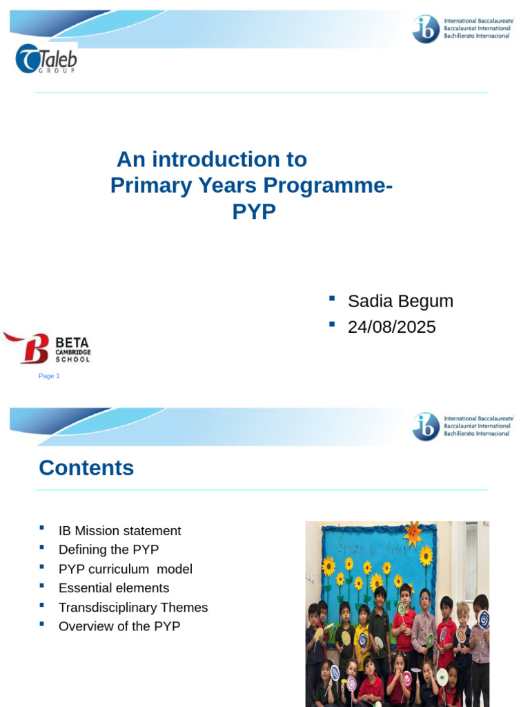 Introduction to the PYP Framework | PDF | Learning | Cognition