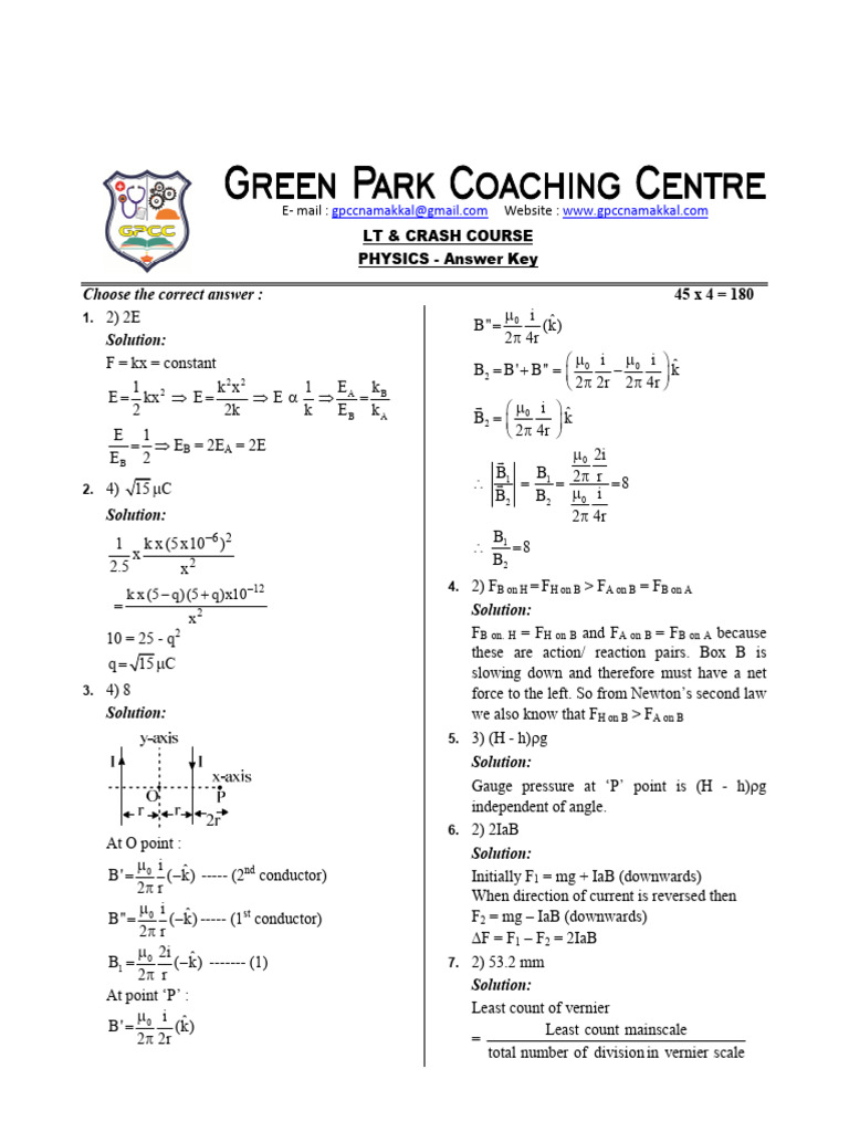 NEET SPL Test Phy Ans 1 | PDF | Photoelectric Effect | Nuclear Reaction