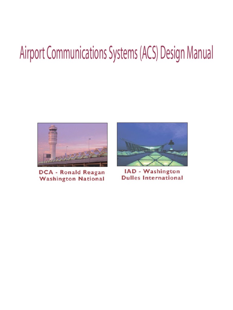 Airport Communications Systems Acs Design Manual Pdf Optical