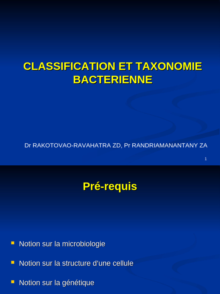Classification et Taxonomie Bactérienne | PDF | Prokaryota | Bactérie