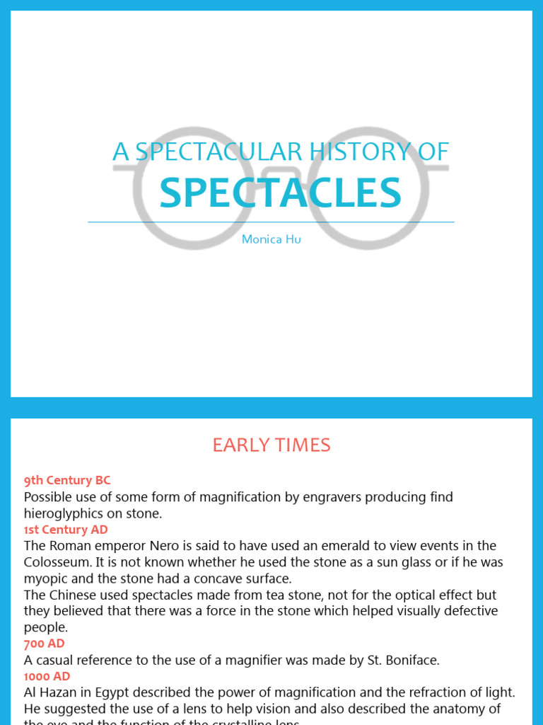 A Spectular History of Spectacles | PDF | Glasses | Light