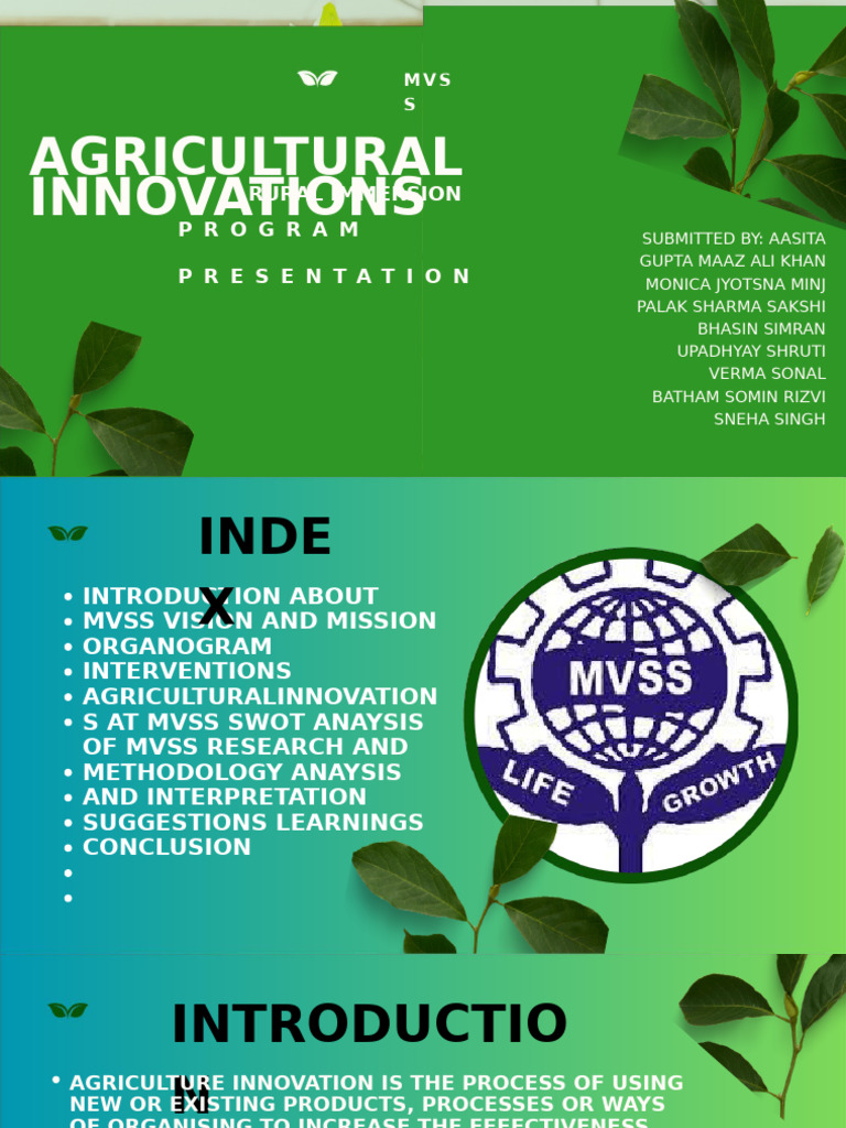 Agricultural Innovations in Rural Development | PDF