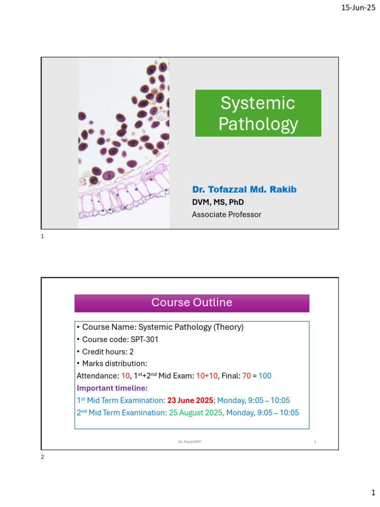 Systemic Pathology Course Outline | PDF | Congenital Heart Defect | Heart