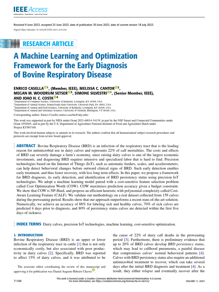 Machine Learning for Bovine Disease Diagnosis | PDF | Dairy Cattle ...