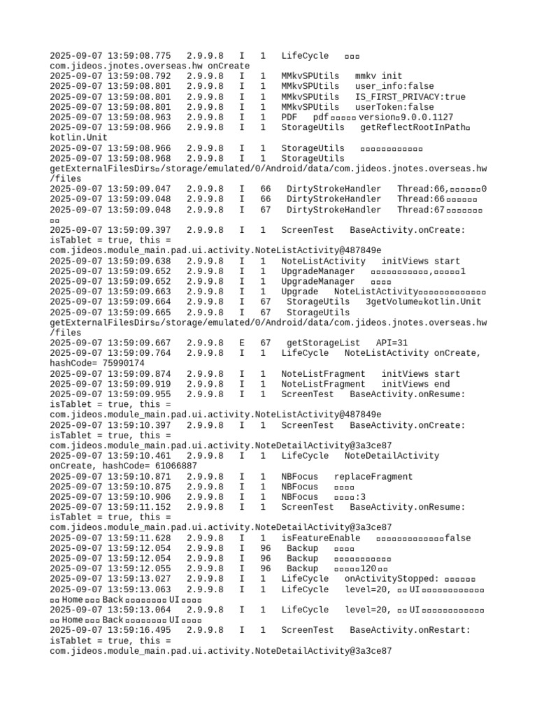 App Lifecycle and Storage Logs | PDF | Software
