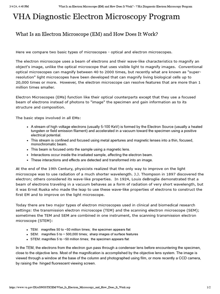 What Is An Electron Microscope (EM) and How Does It Work - VHA ...