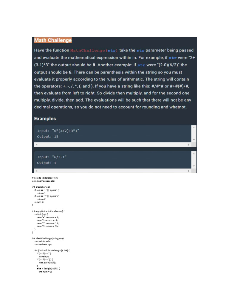 Math and Game Challenges in Code | PDF | Namespace | Programming Paradigms