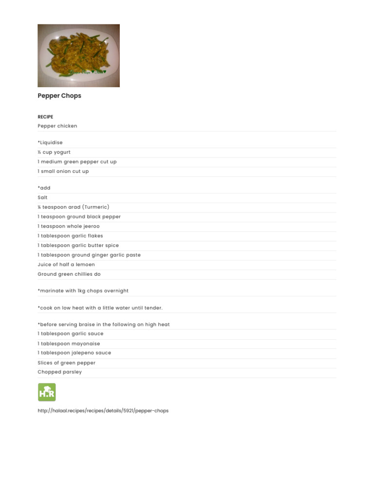 Pepper Chops | PDF