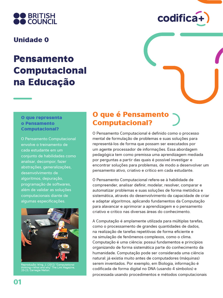 Importância do Pensamento Computacional | PDF | Informática | Aprendizado